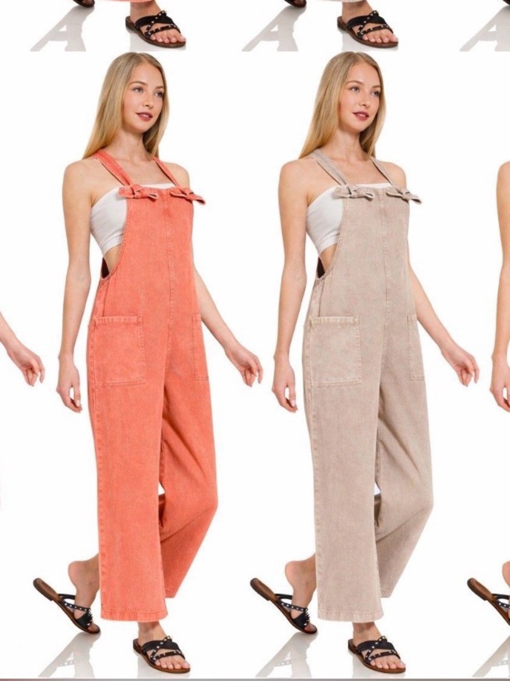 Zenana Wide-Leg Overalls - Coral